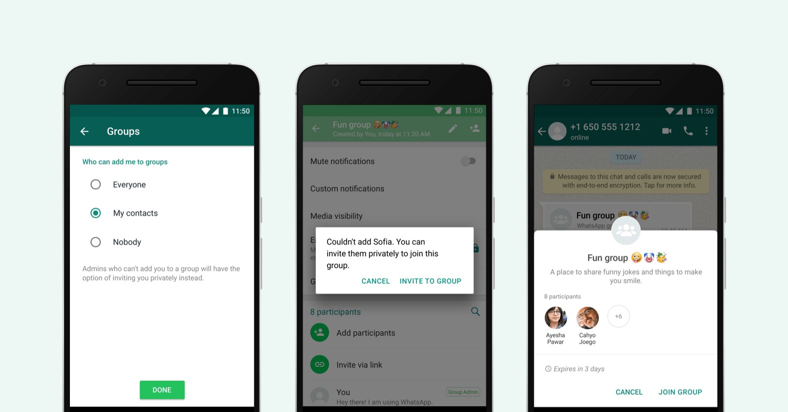 WhatsApp 如何不被加入群組？